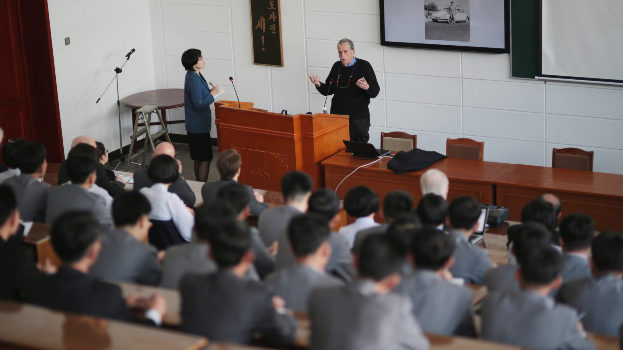 32 Nobel Laureate Prof. Aaron Ciechanover at his Keynote Speech at Kim Chaek University of Technology