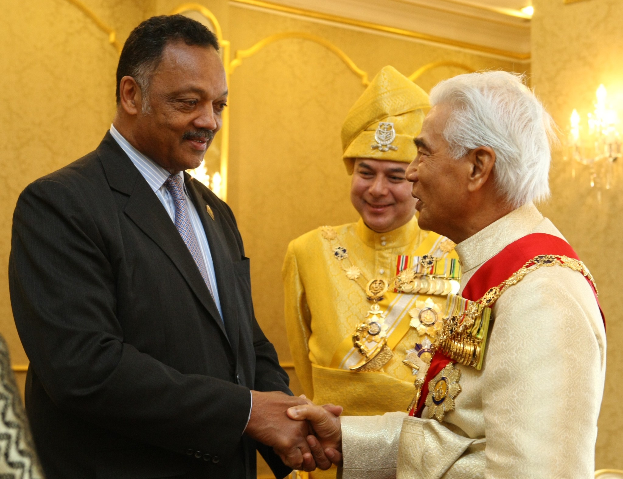 Rev. Jesse L. Jackson with HRH Sultan Azlan Shah, Sultan of the State of Perak and former Yang di-Pertuan Agong and King of Malaysia